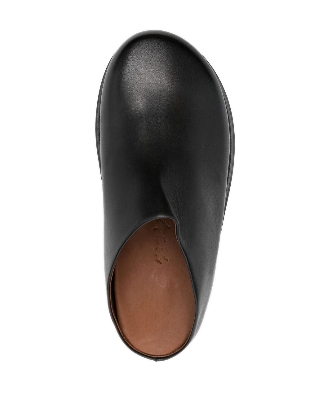 round-toe leather mules - 4