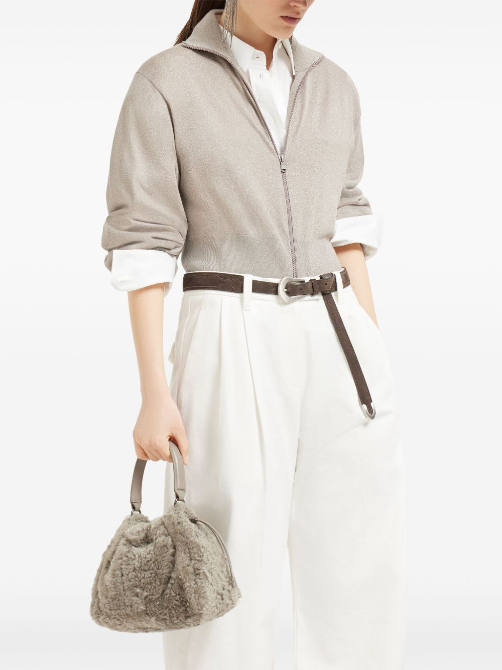 shearling tote bag - 2