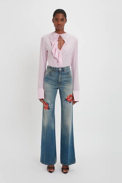 Victoria Beckham Romantic Ruffle Blouse In Candy Pink outlook