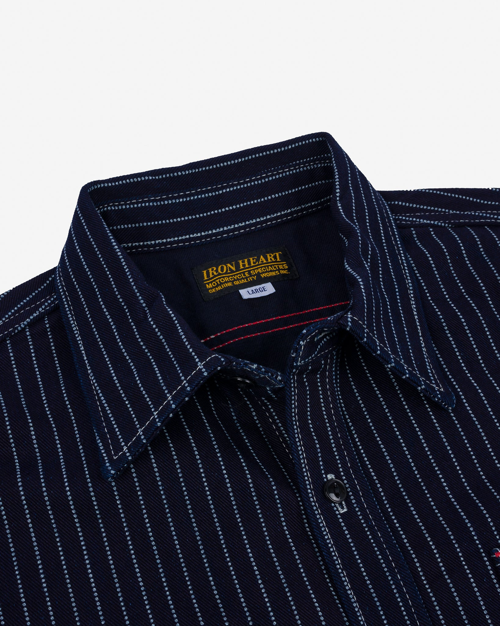 IHSH-266-IND 12oz Wabash Work Shirt - Indigo with Black Buttons - 8