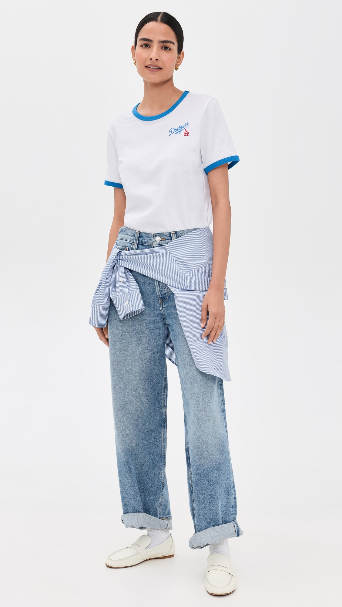 LA Dodgers Serif Ringer Tee - 4