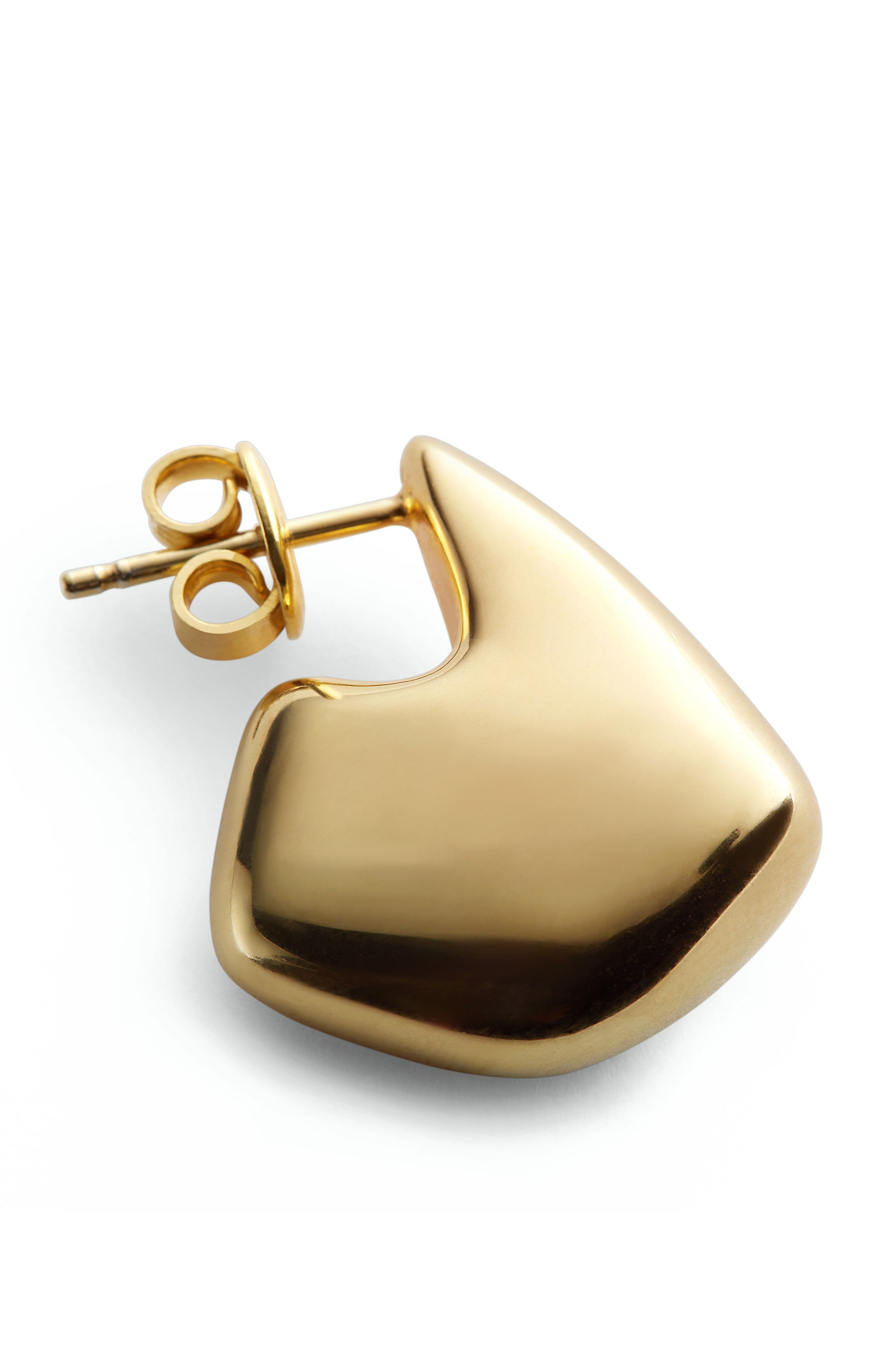 Bottega Veneta Mini Fin Earrings in 8120 Yellow Gold at Nordstrom - 3