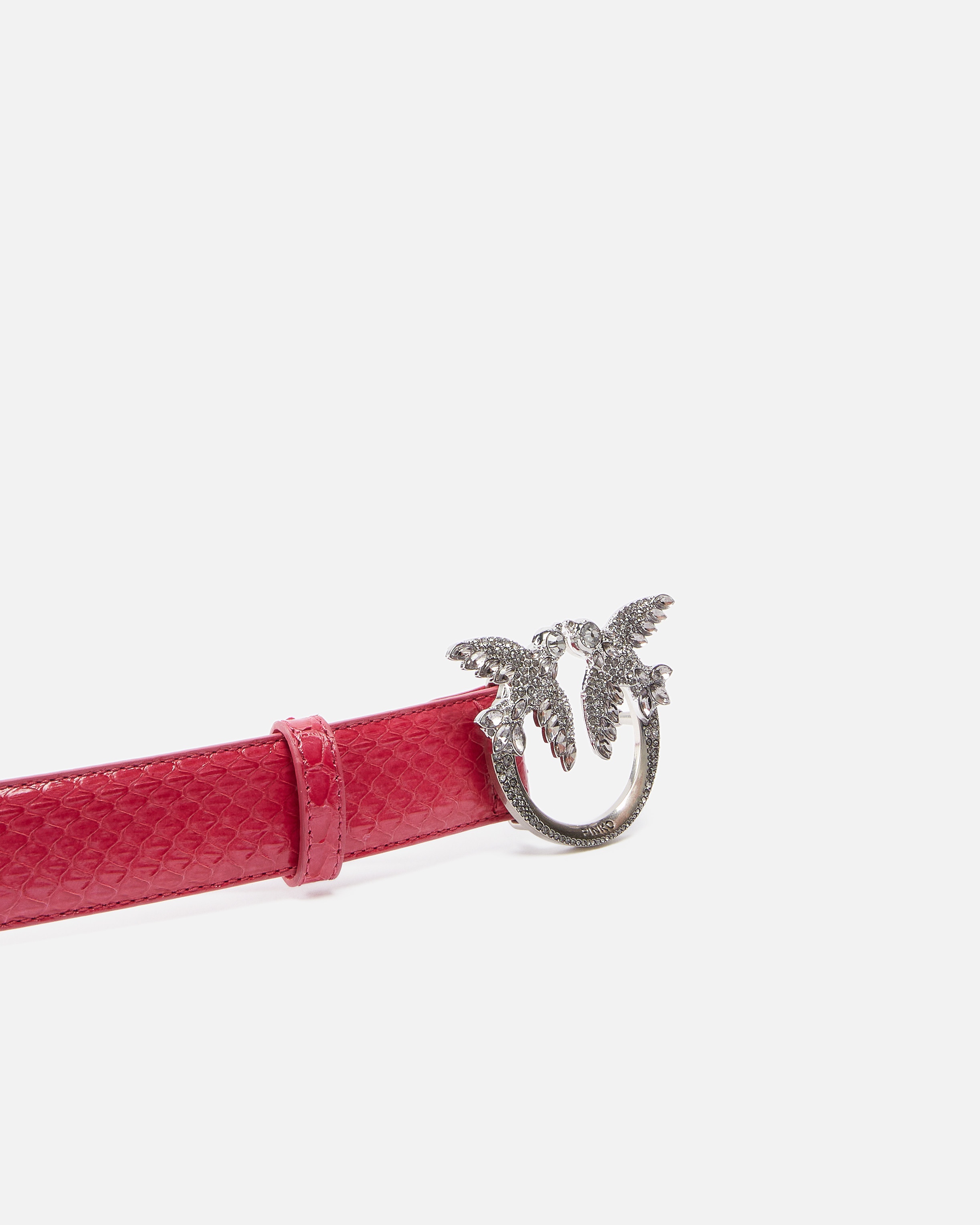 3CM GLOSSY PYTHON LEATHER BELT PINKO GALLERIA. - 5