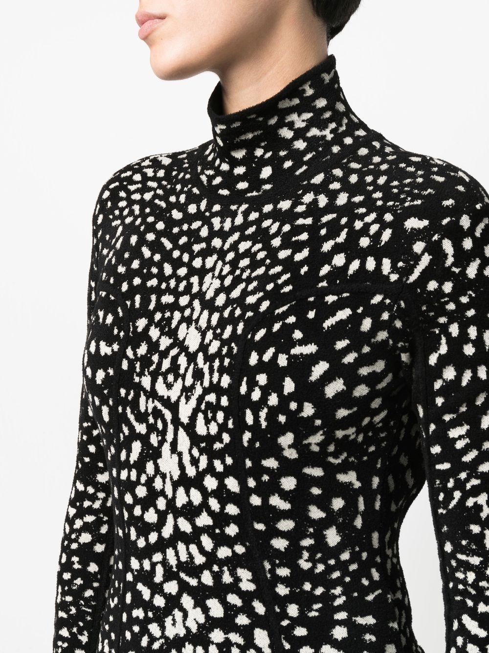 leopard jacquard mini dress - 5