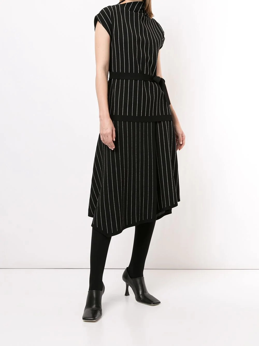 knitted pinstriped wrap skirt - 2