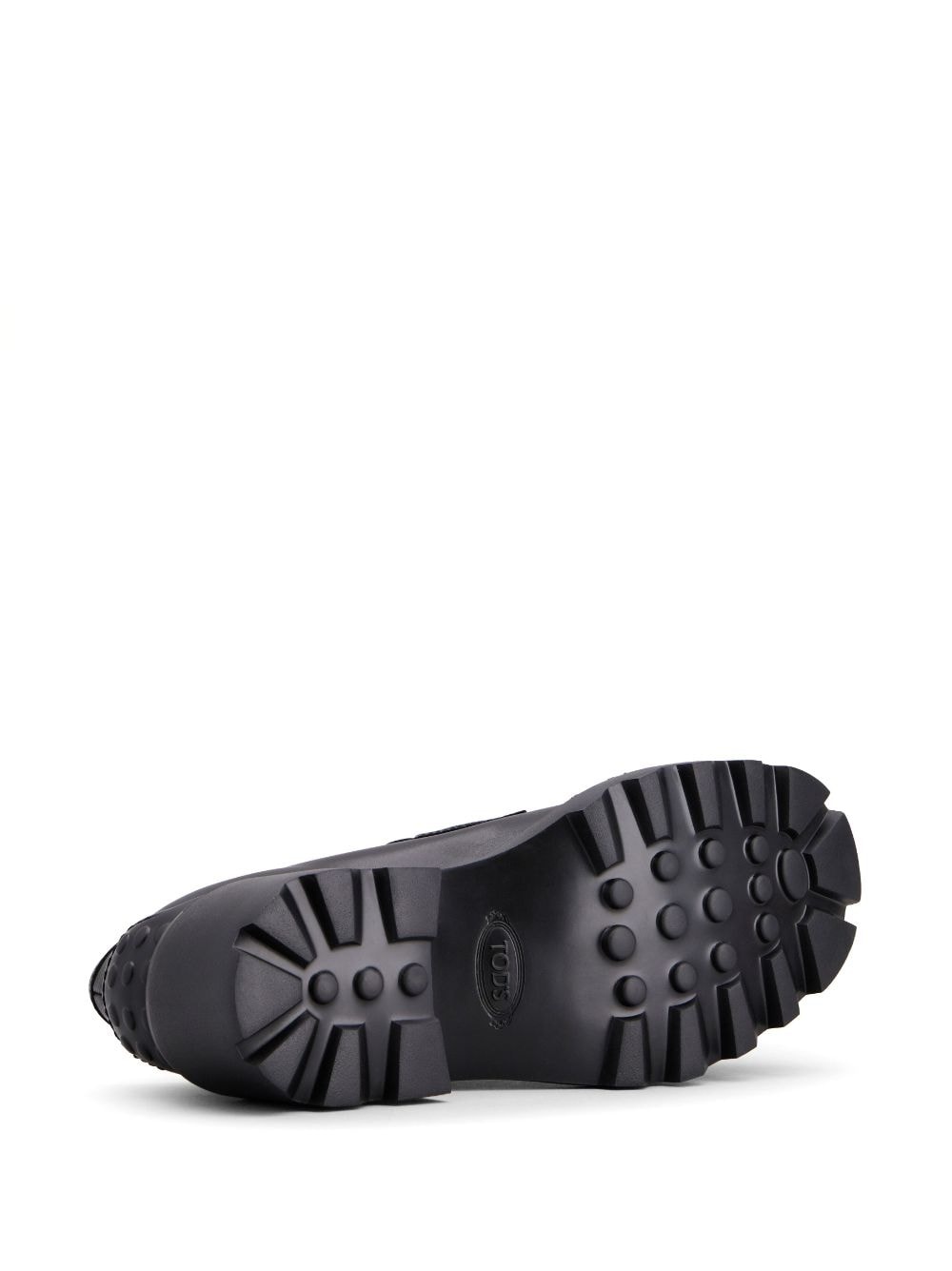 logo-buckle leather loafers - 4