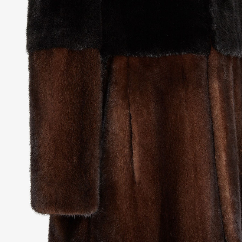 Multicolor mink trench coat 3