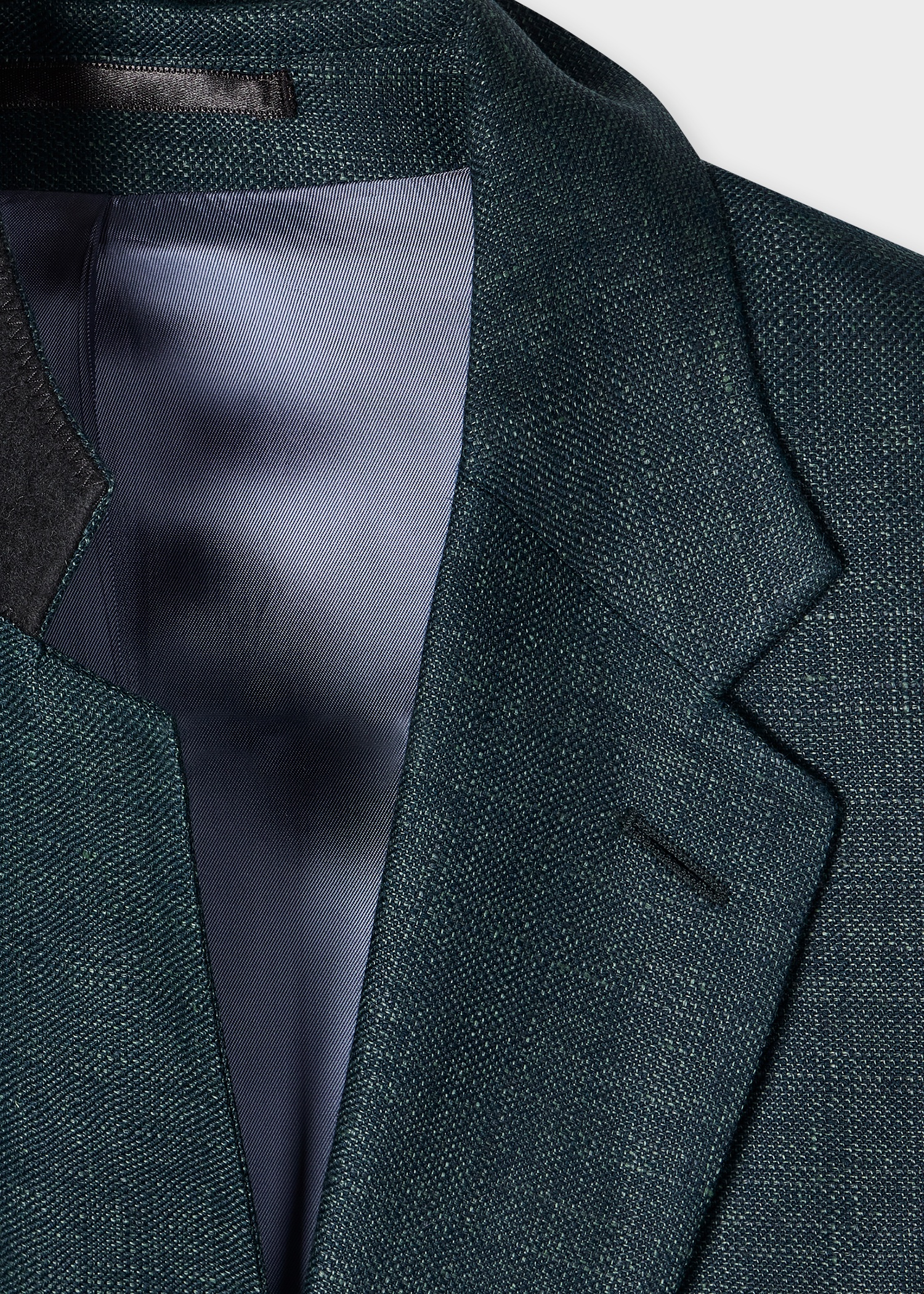 Dark Green Linen-Wool Blazer - 2