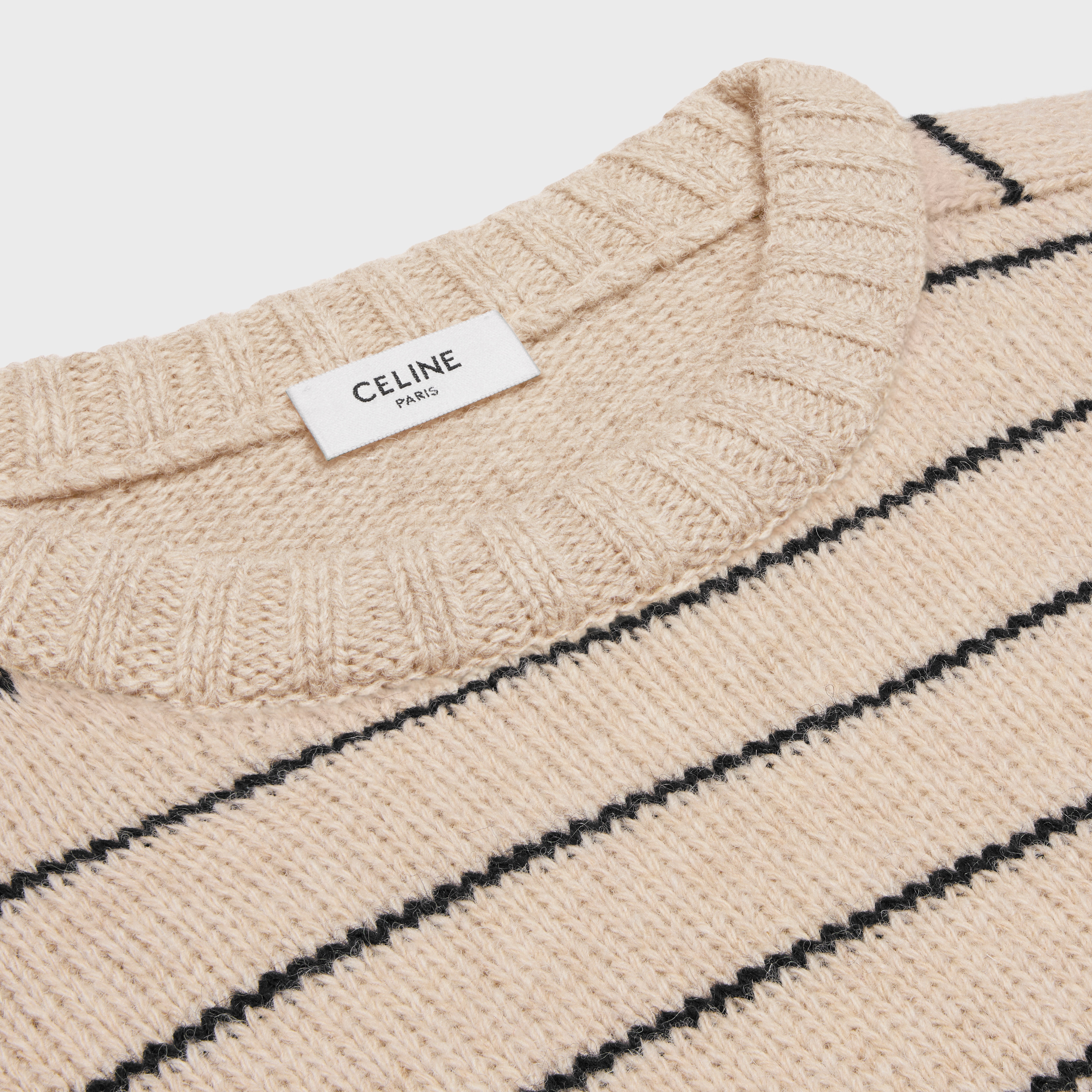 triomphe crew neck sweater in striped wool - 3