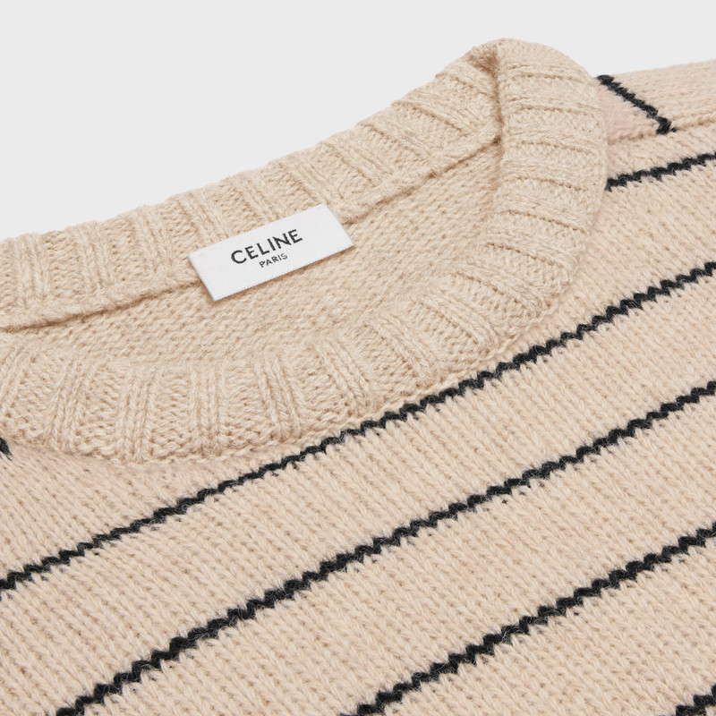 triomphe crew neck sweater in striped wool 3