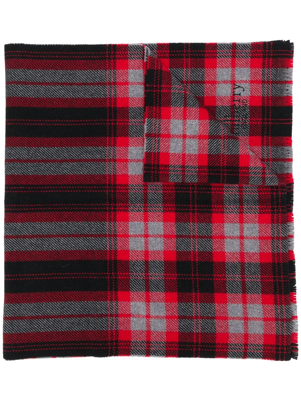 oversized checked scarf - 1