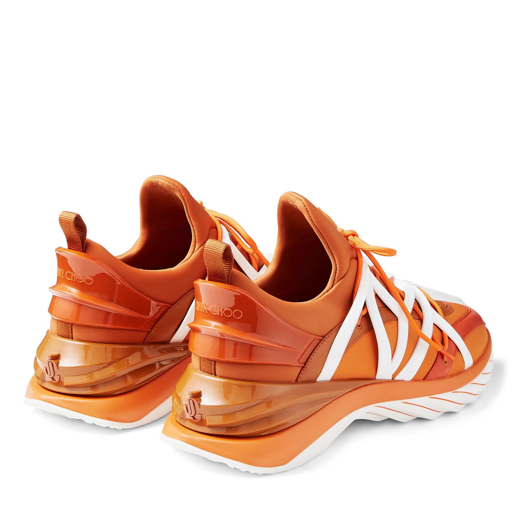 Cosmos/M
Amber Orange Leather and Neoprene Low-Top Trainers - 4