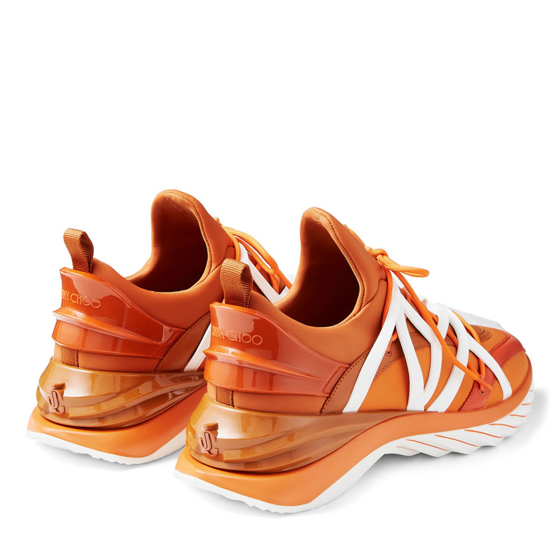 JIMMY CHOO Cosmos/M
Amber Orange Leather and Neoprene Low-Top Trainers outlook