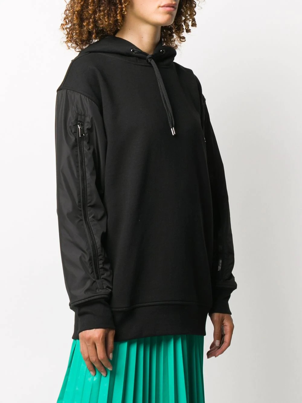 panelled logo print hoodie - 4