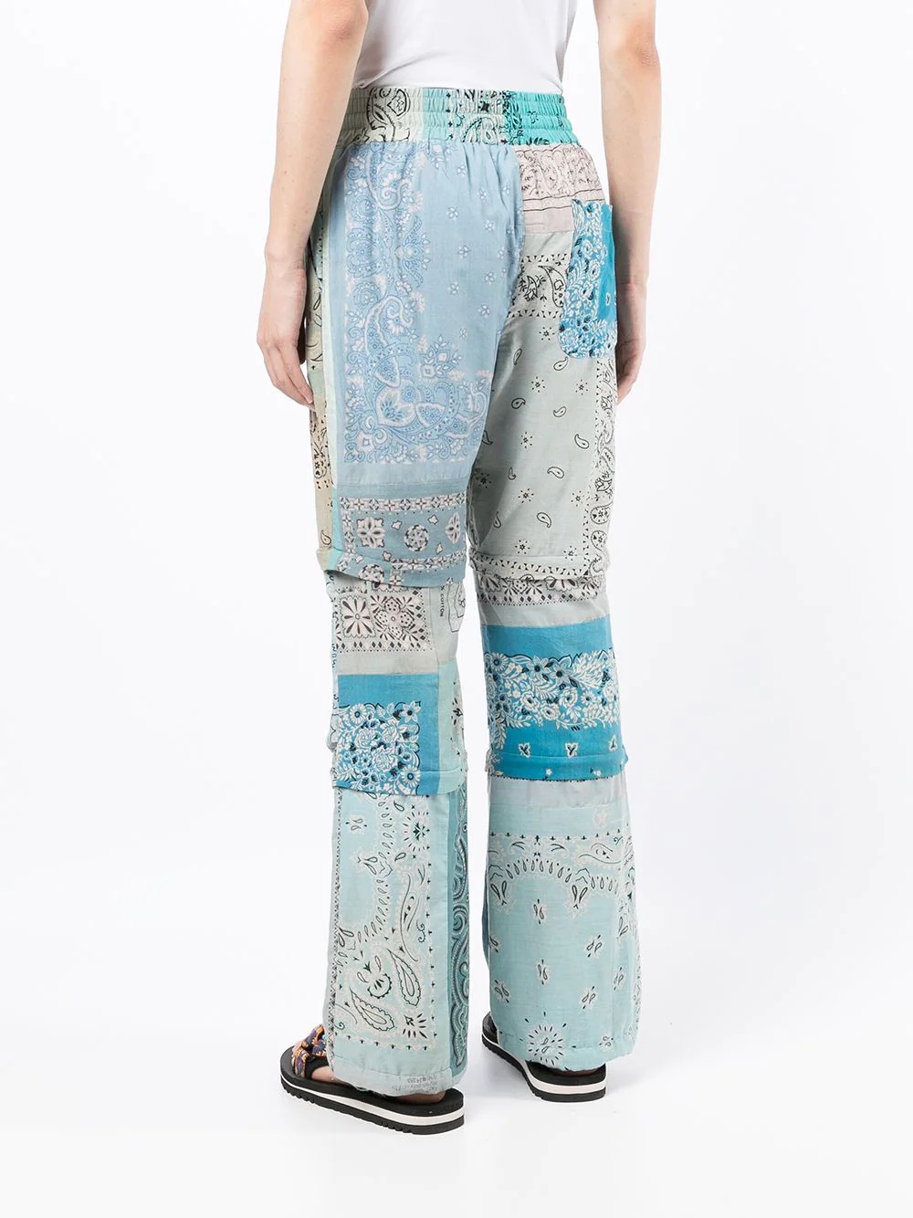 bandana-print straight trousers - 4