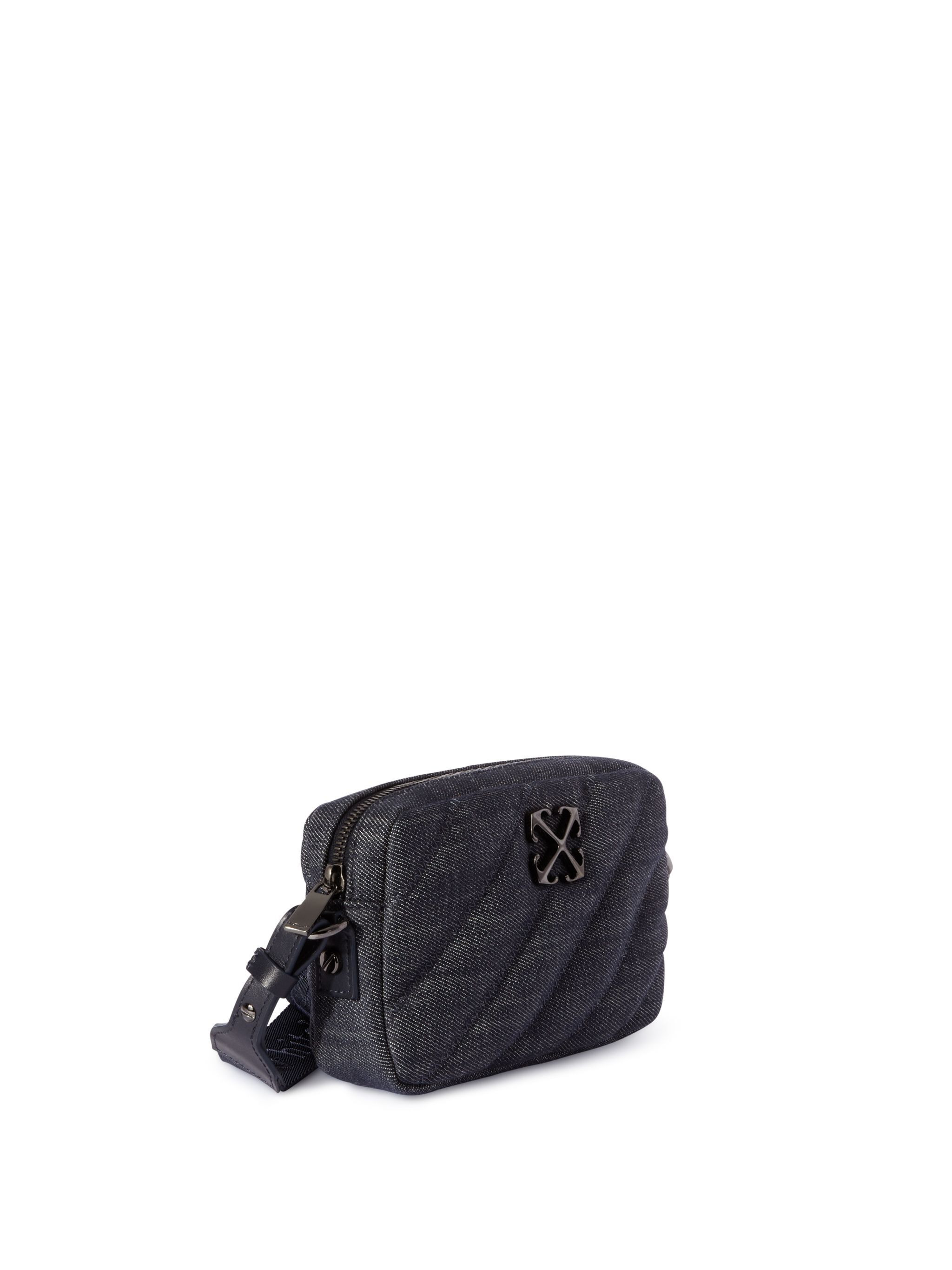 Dark Blue Quilted Denim Camera Bag - 3