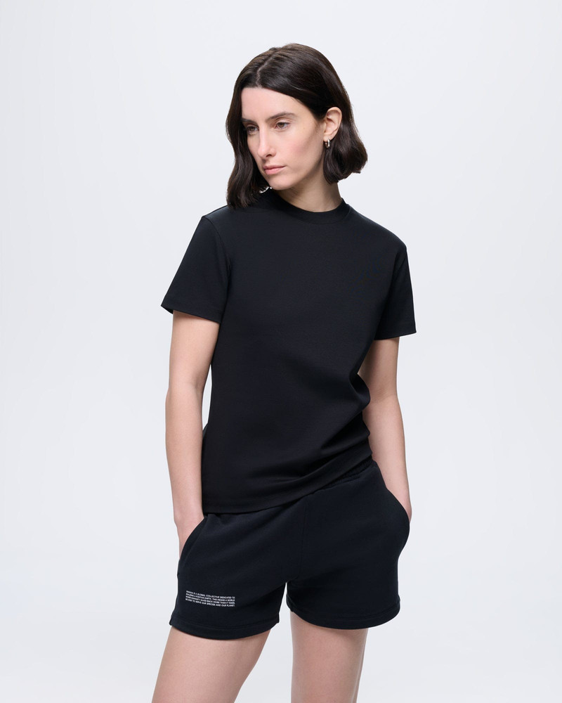 PANGAIA Womens Interlock T-Shirt - Black outlook
