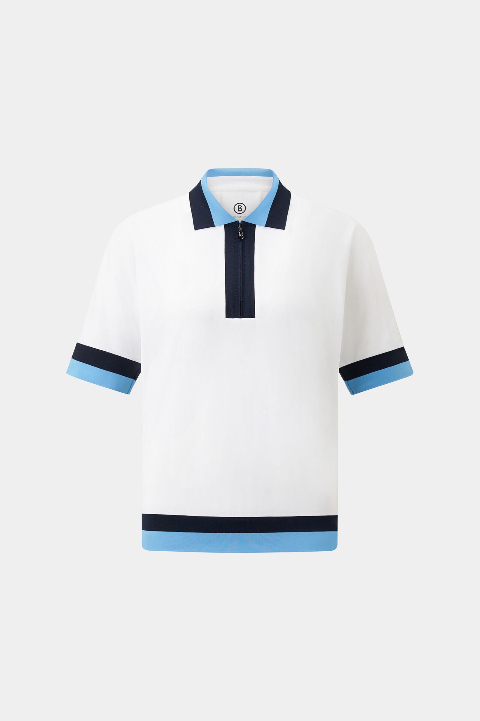 Andrina Functional polo shirt in Off-white/Blue - 1