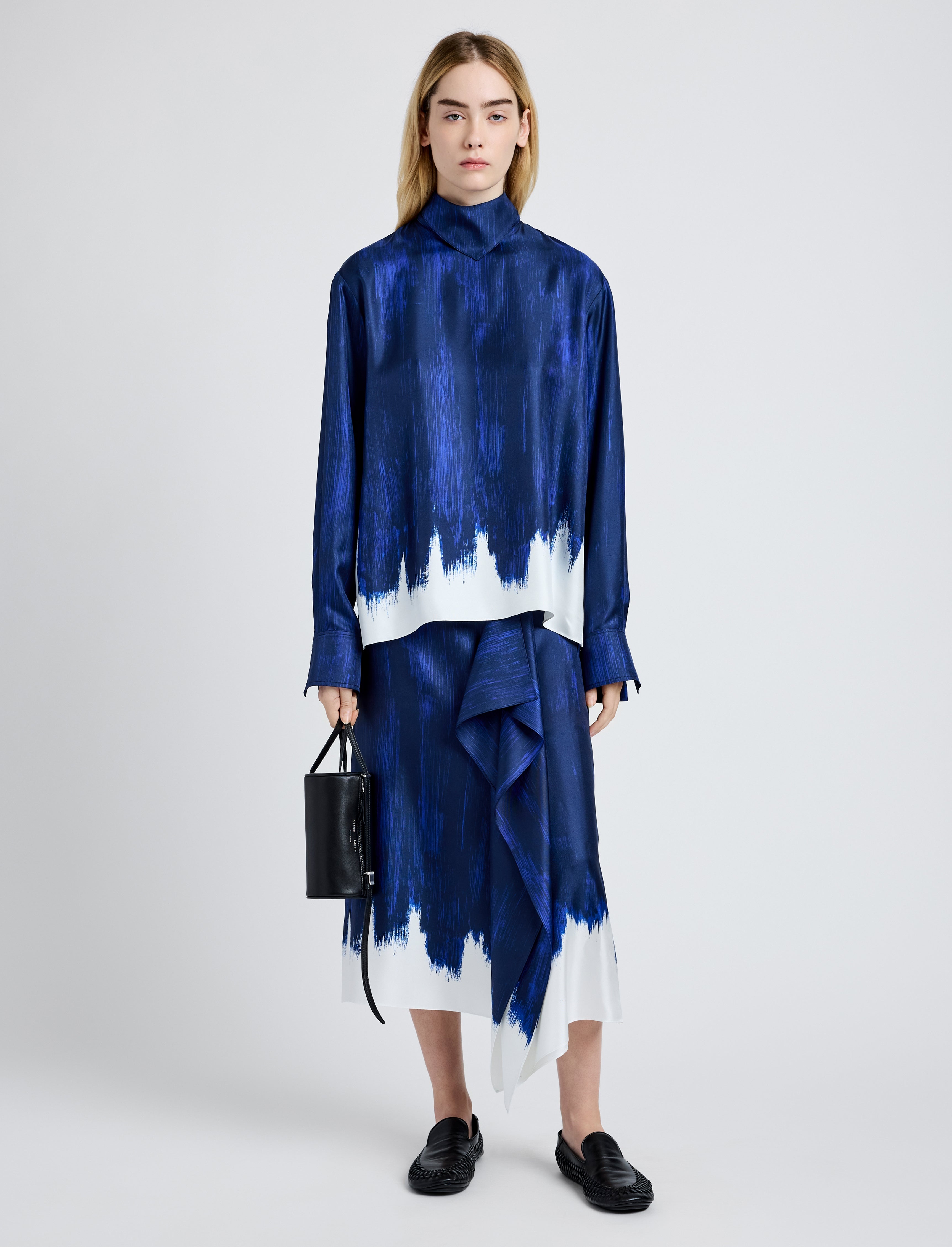 Amery Skirt in Double Printed Silk Twill - 2