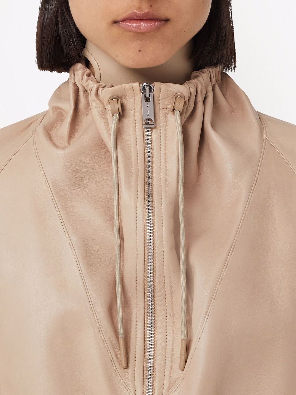 cropped leather jacket - 5