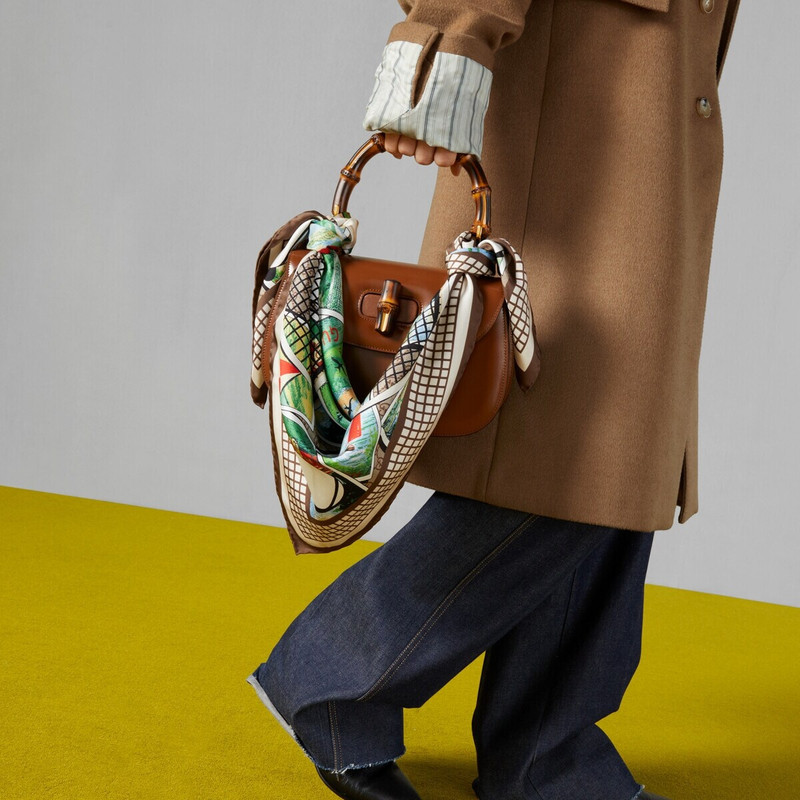 Interlocking G tennis postcard silk scarf 4