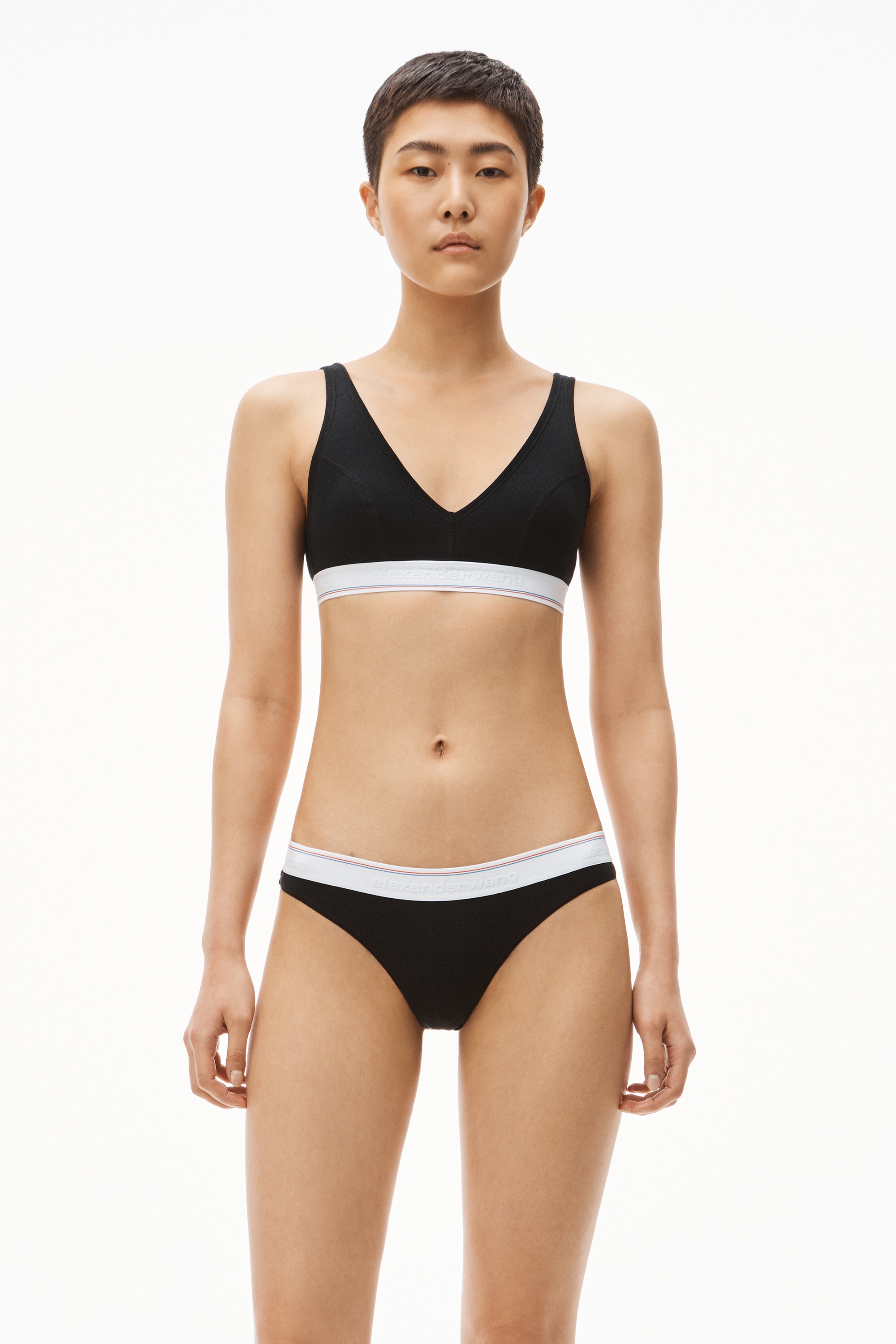 V-Neck Bralette in Ribbed Jersey - 2