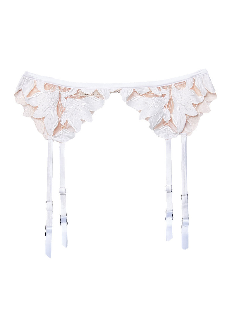 Lily Embroidery Garter Belt - 1