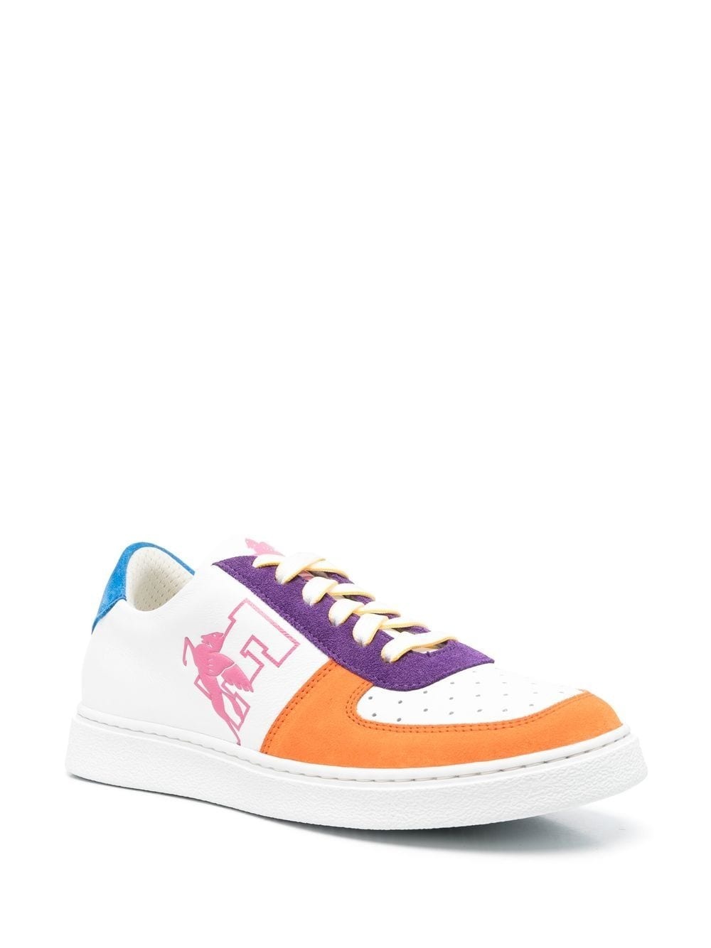 colour-block low-top sneakers - 2