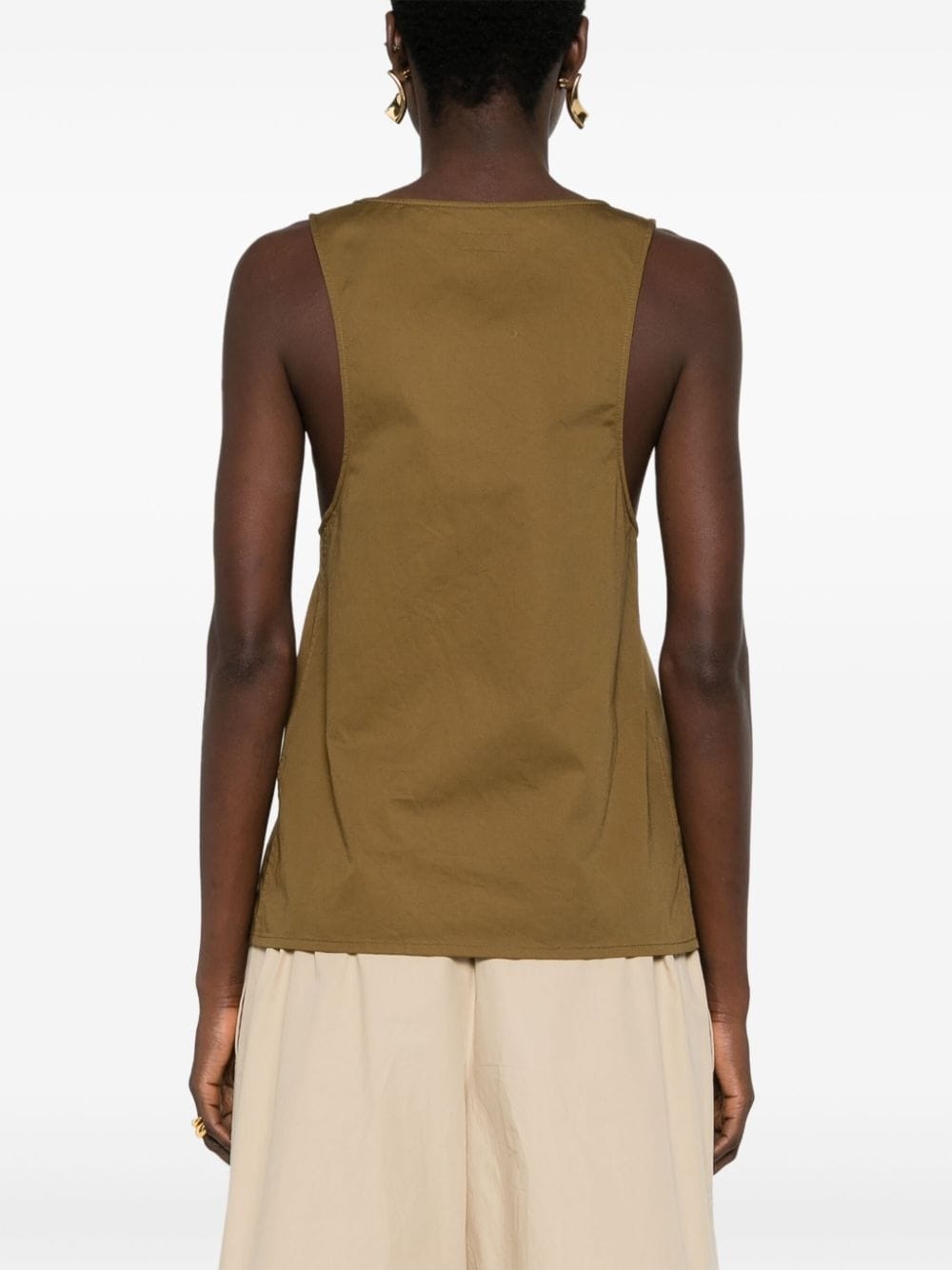 twill-weave sleeveless top - 4