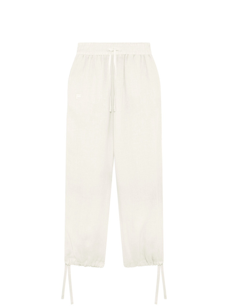 Womens Linen Trousers - Bone White 1