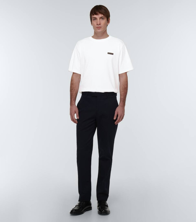 Berluti Leather-trimmed cotton T-shirt outlook