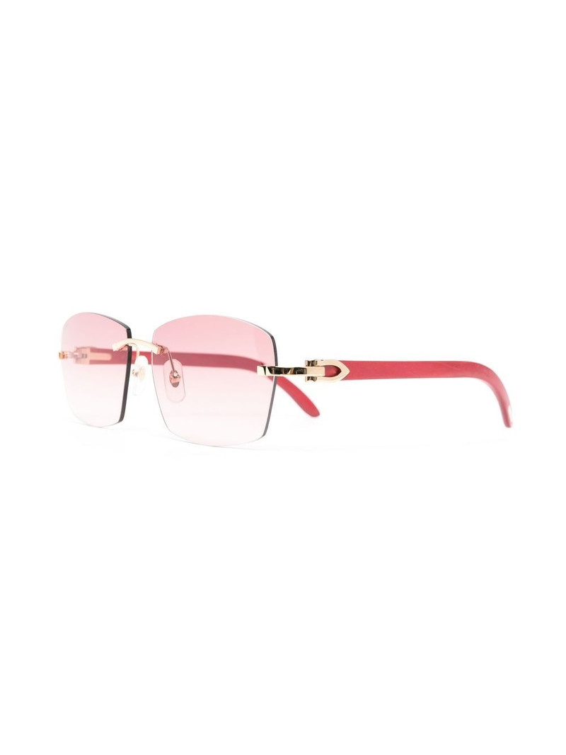 Cartier rimless rectangle-frame sunglasses outlook