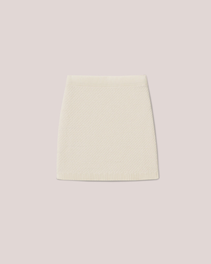 VEERLE - Cotton-tweed textured skirt - Creme 1