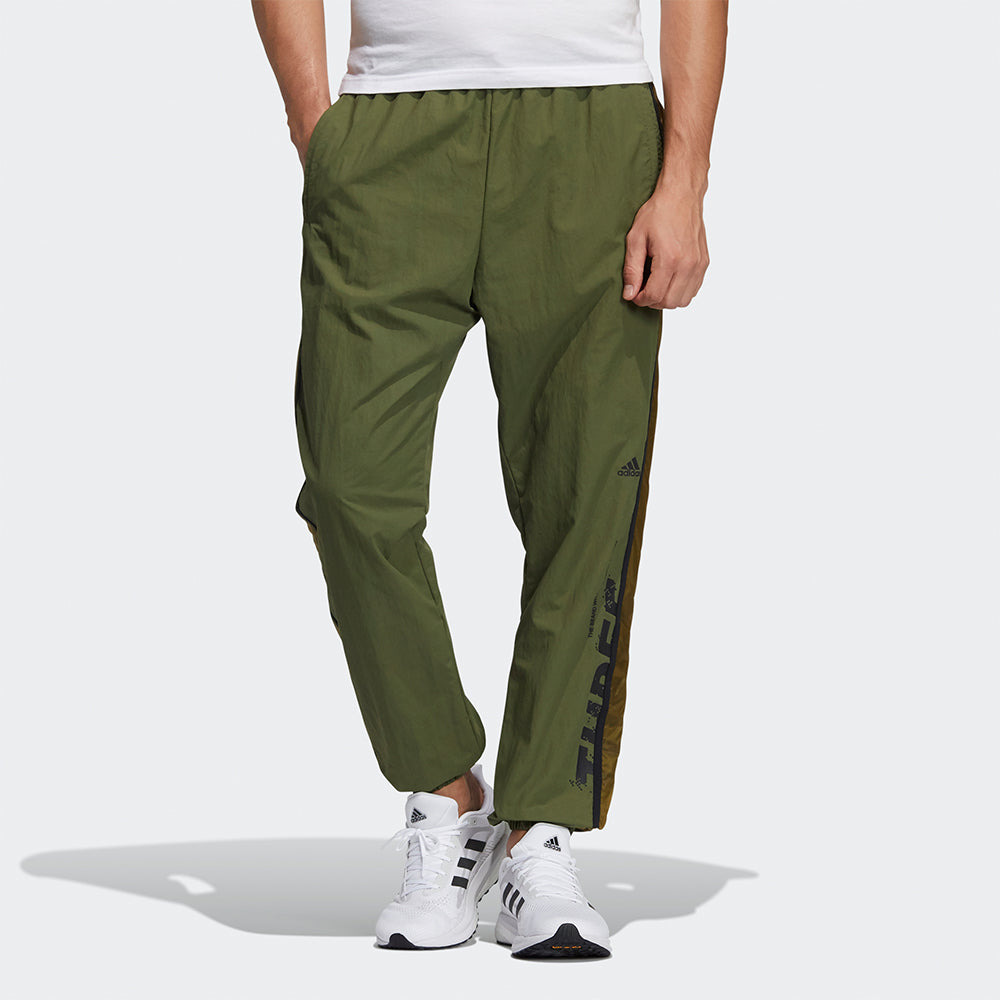 adidas M Wrd Wov Pnt Contrasting Colors Woven Loose Bundle Feet Sports Pants Green GL8683 - 2