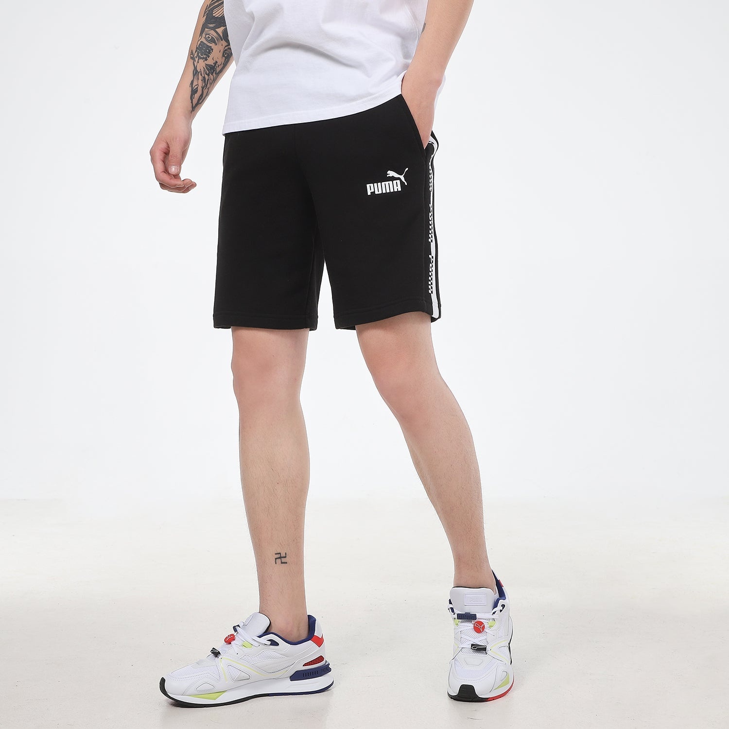 PUMA Amplified Shorts 'Black White' 588824-01 - 5