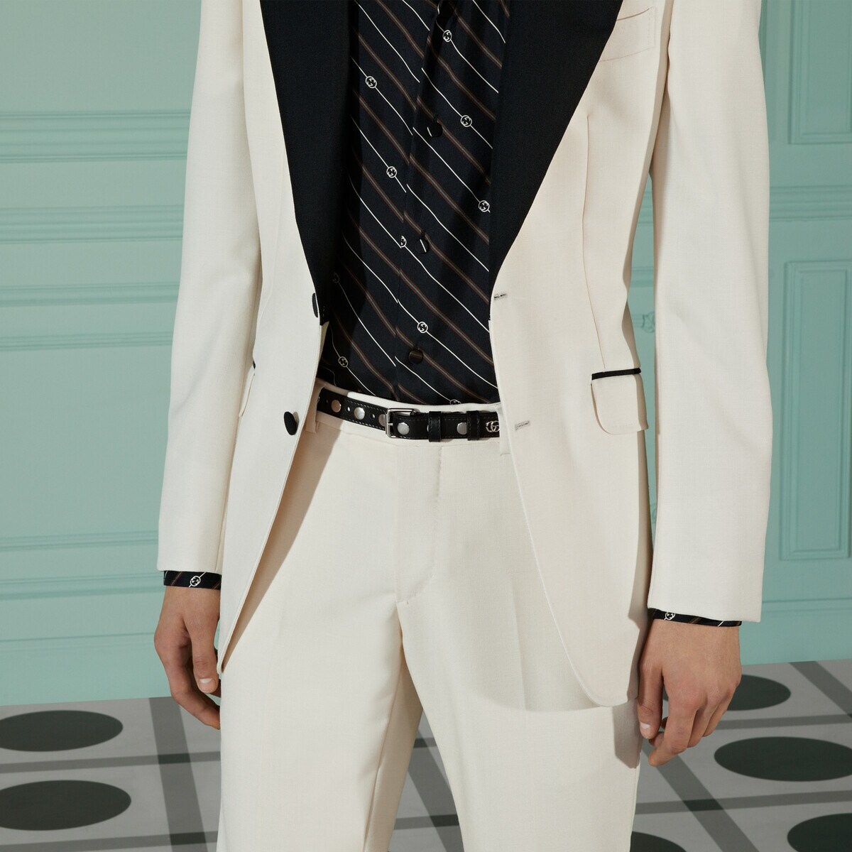Thin belt with eyelet and stud motif - 3
