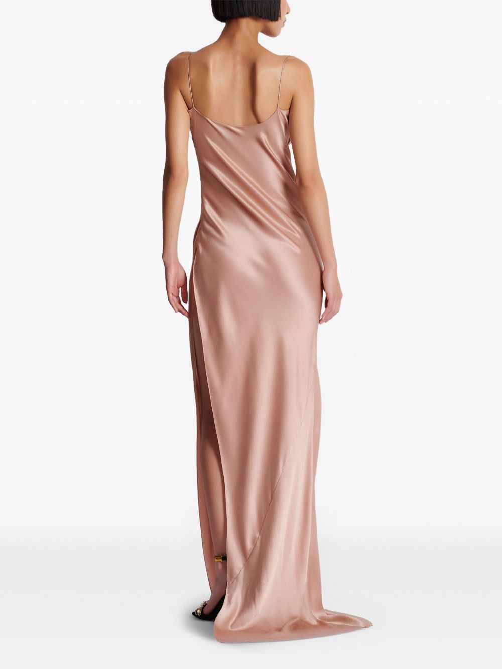 satin long dress - 4