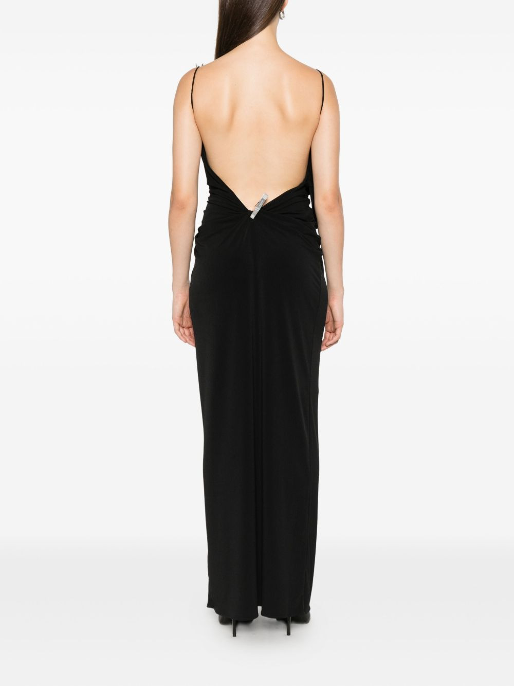 draped washing-clip evening dress - 4