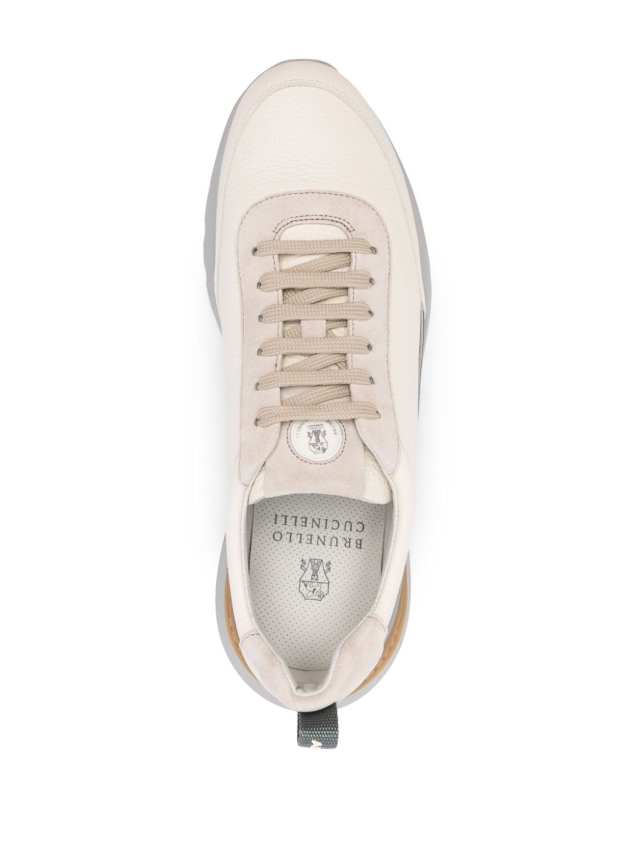 embroidered-logo leather sneakers - 4