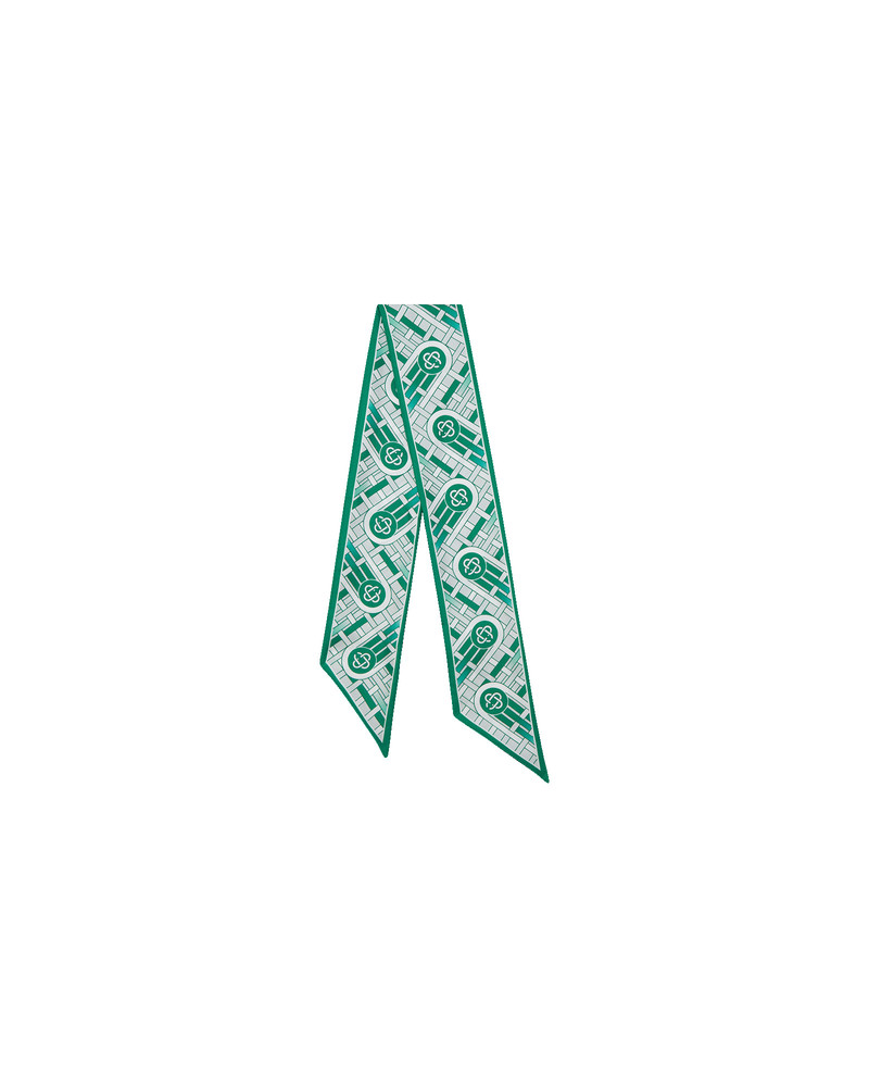 Green Ping Pong Monogram Silk Twilly 1