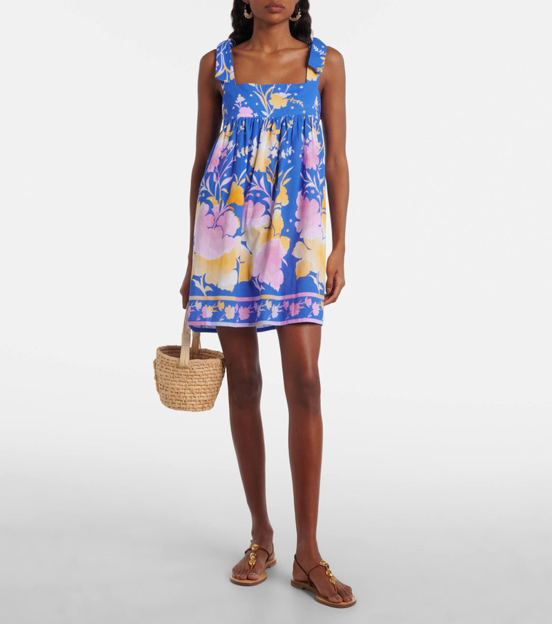 juliet dunn Floral cotton and linen minidress outlook