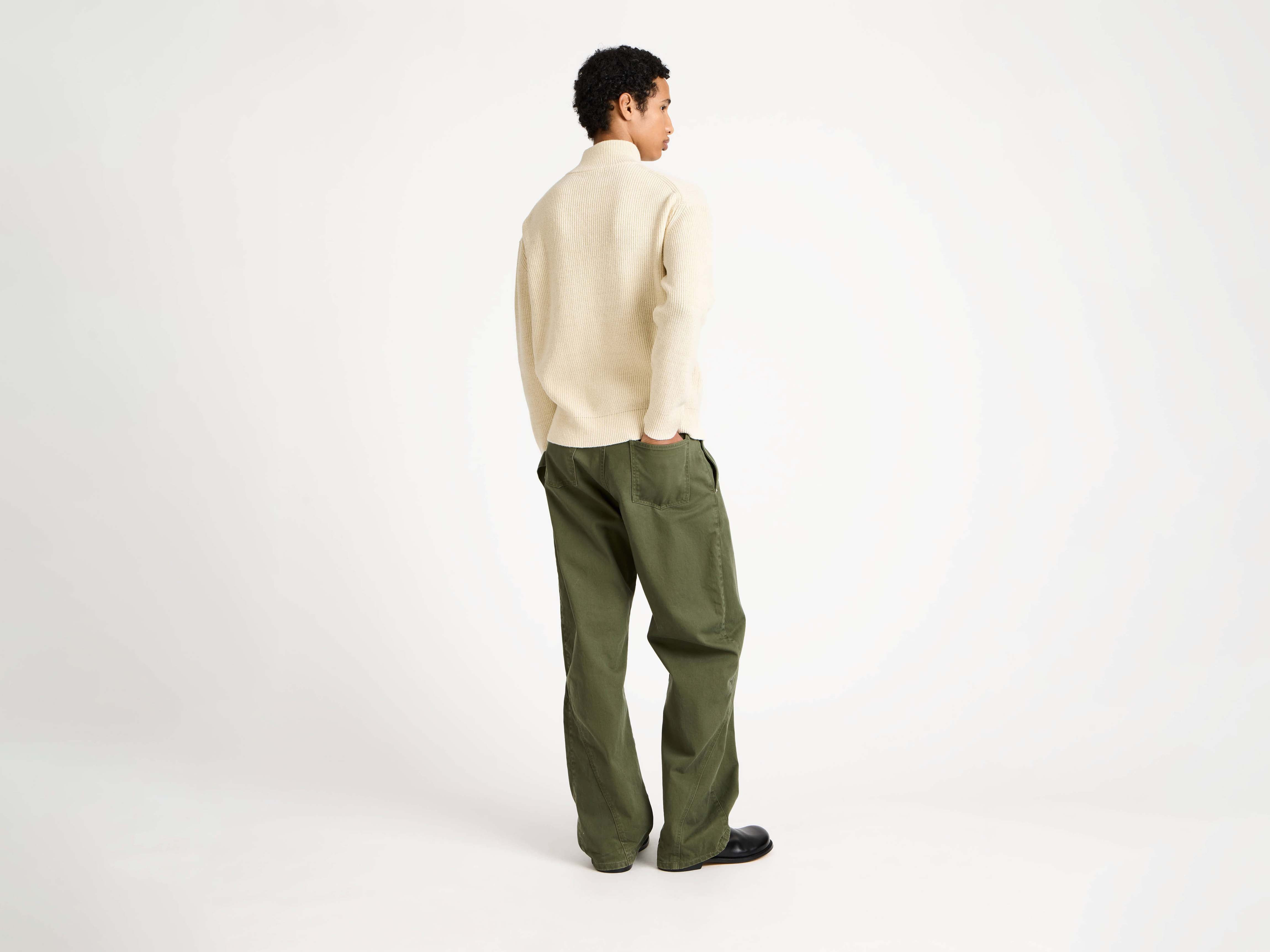 HALF ZIP JUMPER IN IVORY - 3