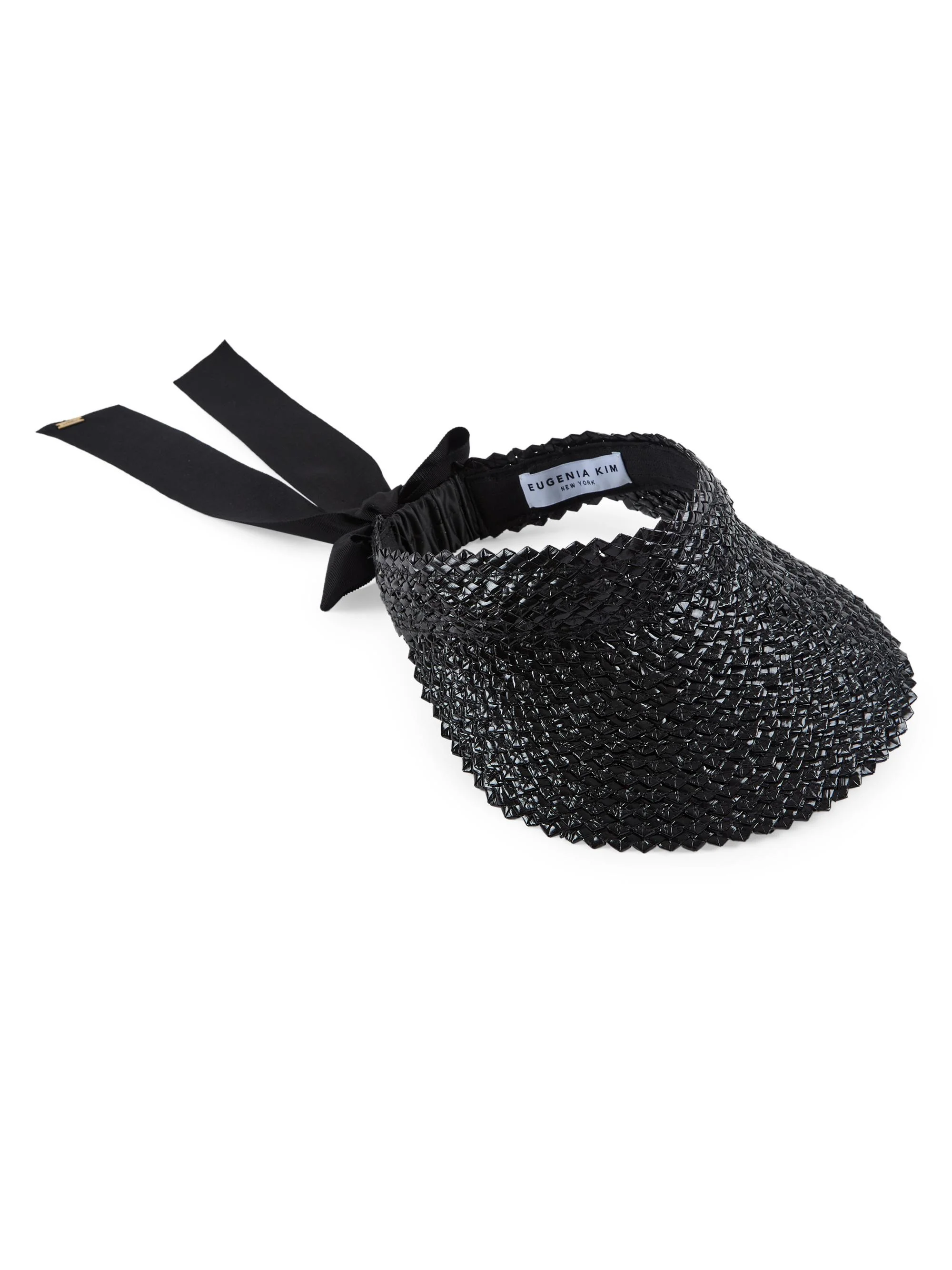 Women's Ricky Bow Straw Visor - Black - 1