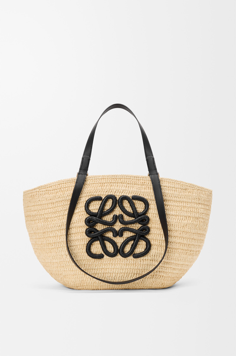 Medium Eclipse basket in raffia and calfskin 1