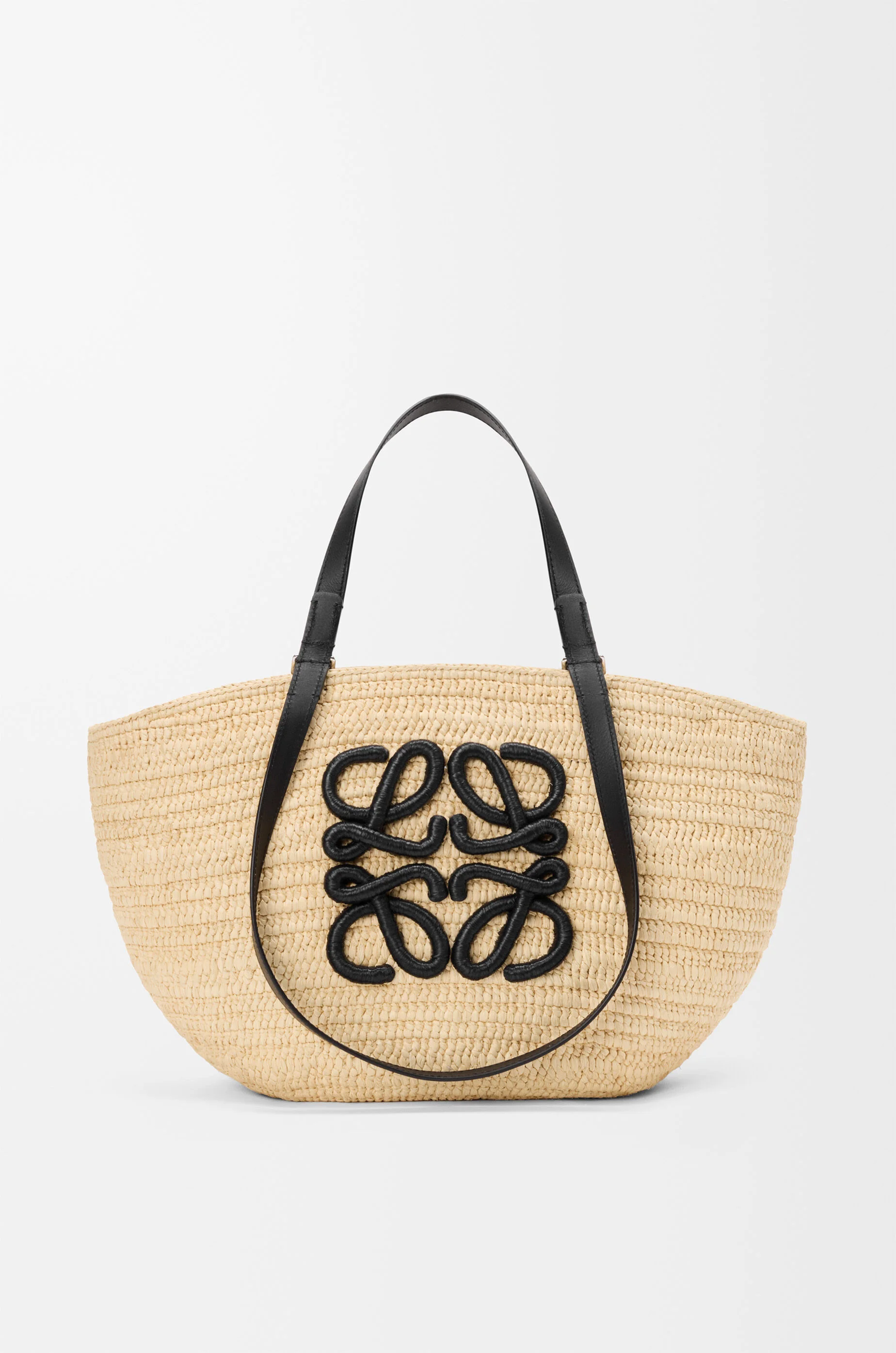 Medium Eclipse basket in raffia and calfskin - 1