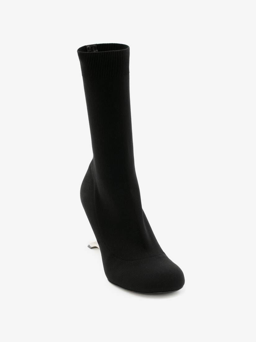 Arc Knit Boot in Black/silver - 2