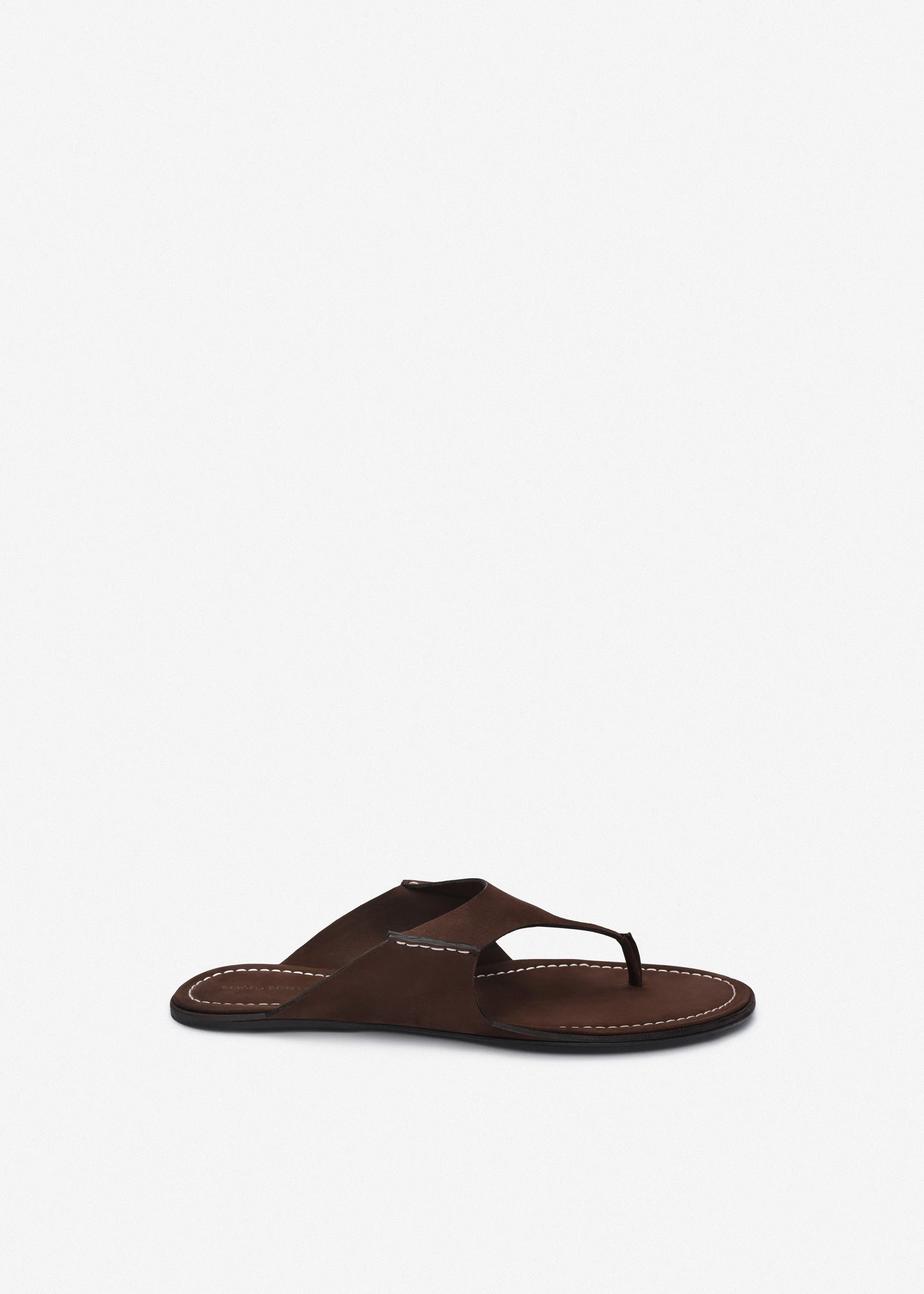 Nubuk thong flat sandals in brown - 1