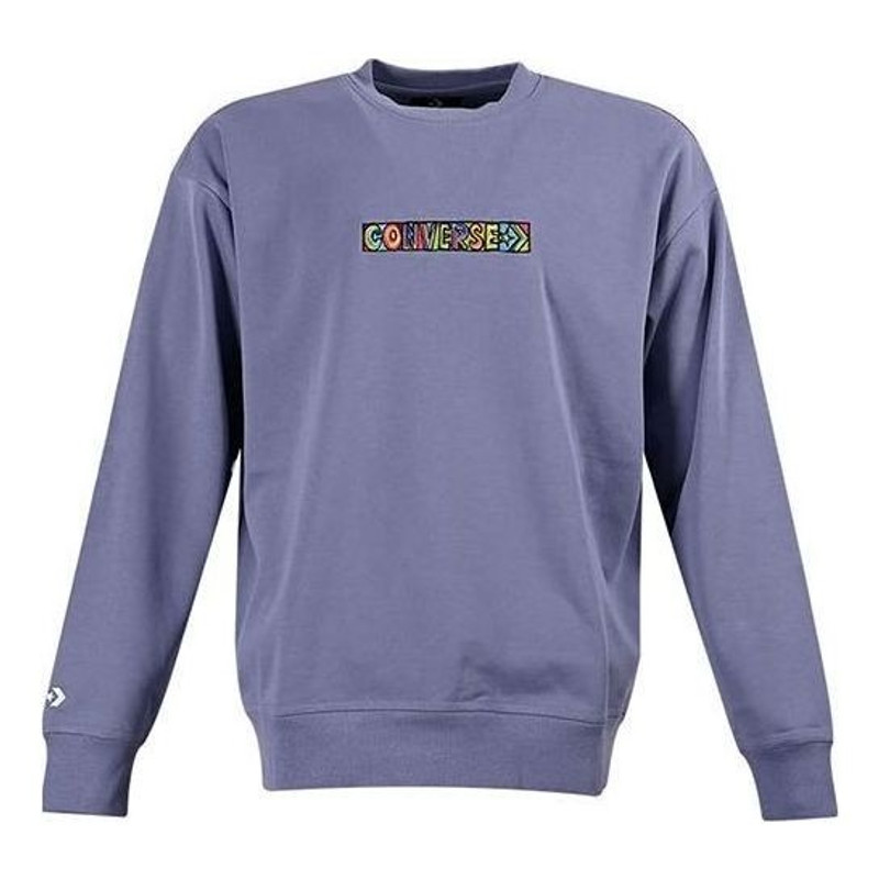 Converse Embroidered Workmark Fleece Crew 'Purple' 10023777-A02 - 1