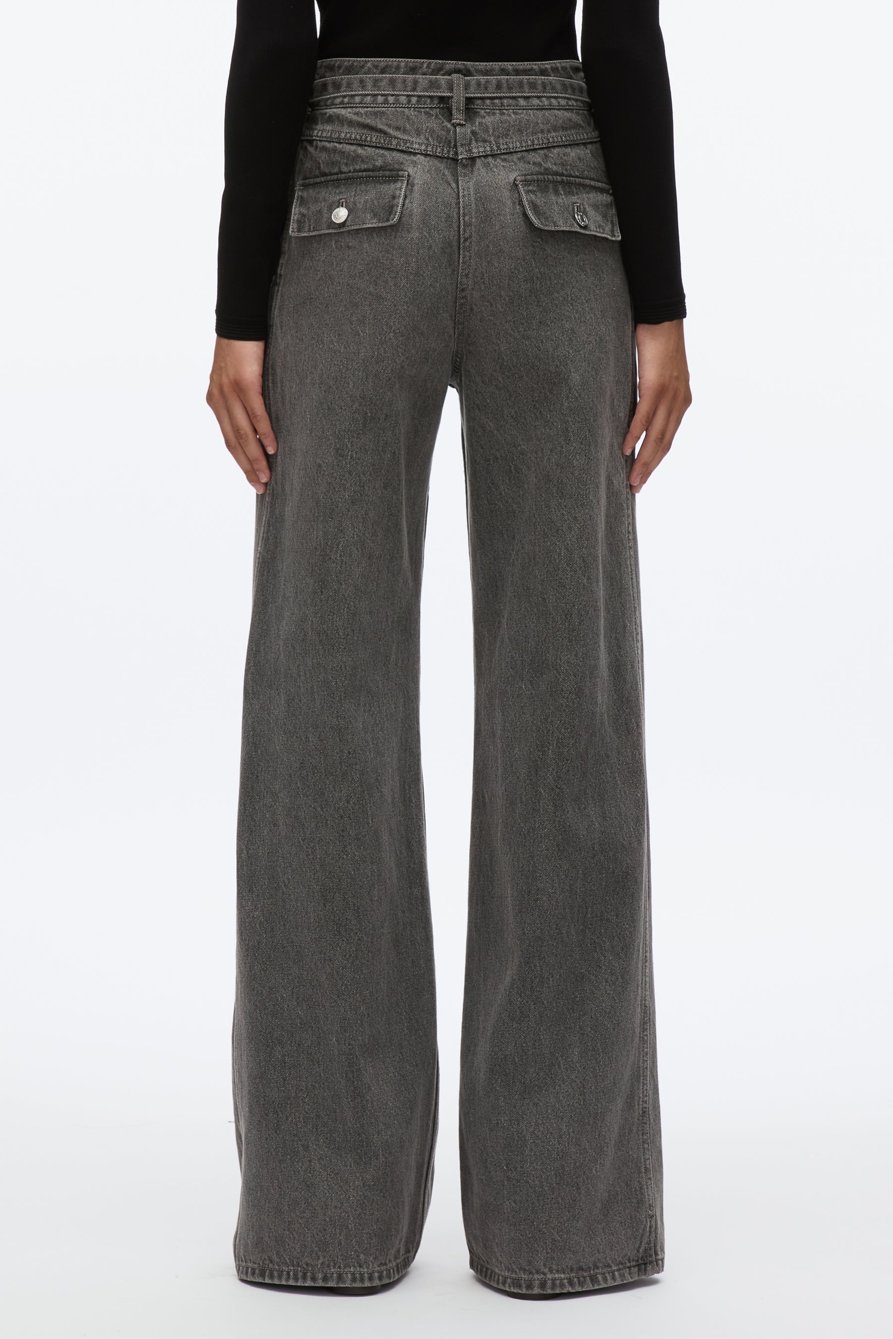 Cargo Wide Leg Belted Jeans - 4