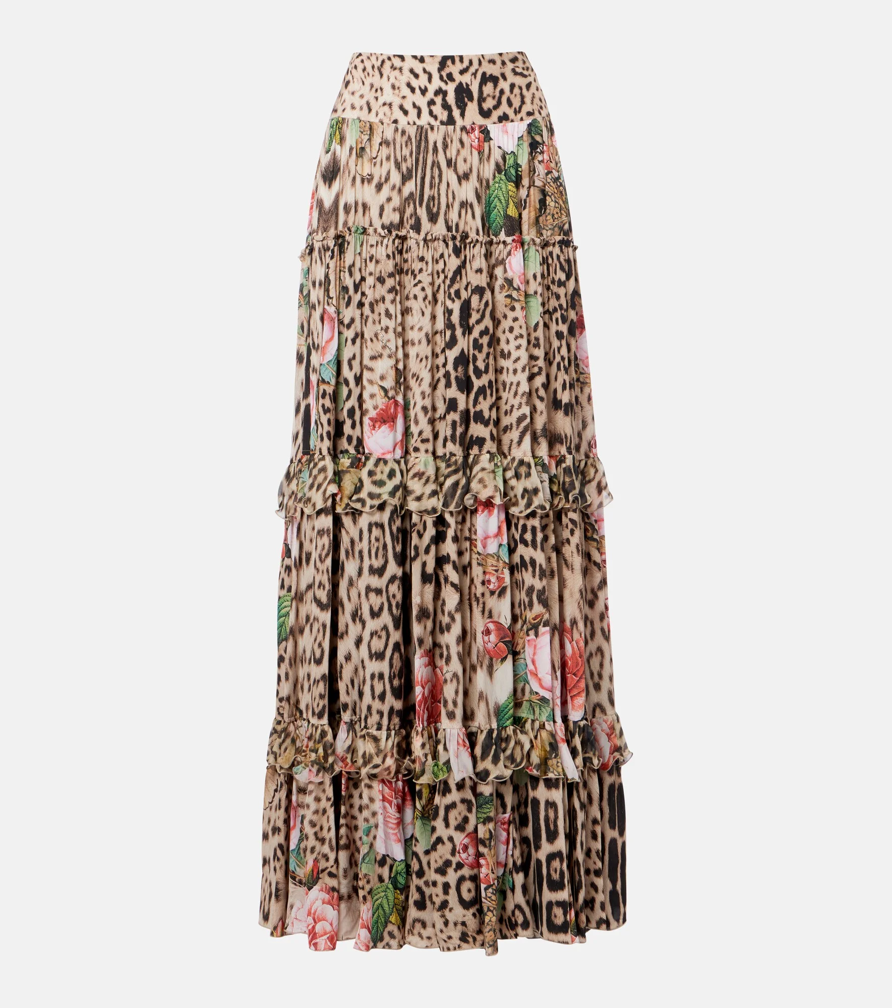 Printed ruffled maxi skirt - 1